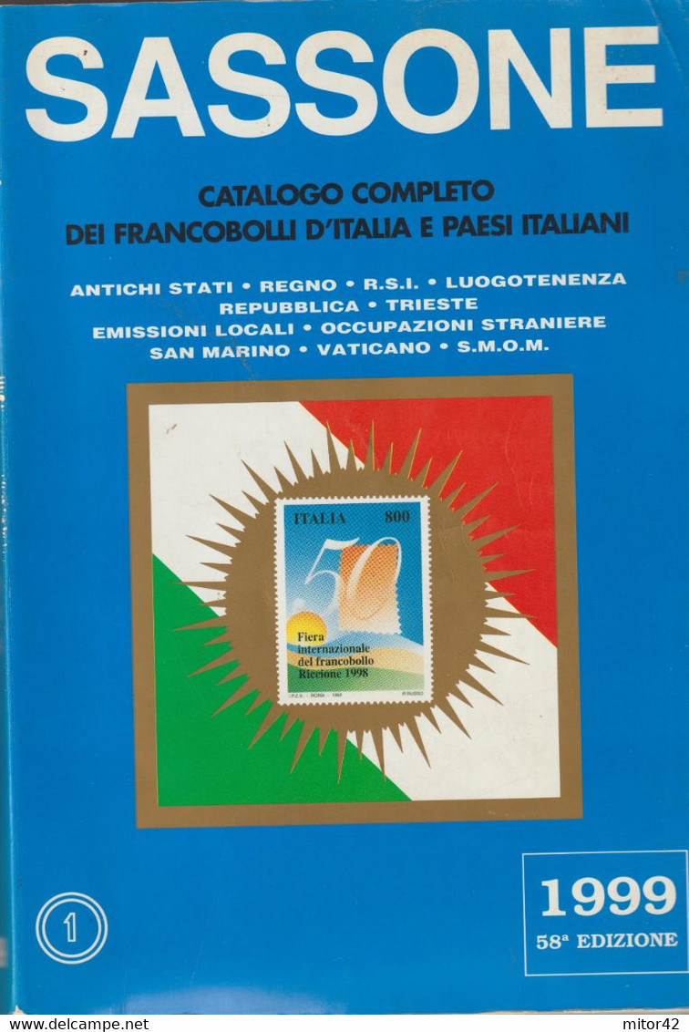 52-sc.4-Libro Filatelia-Catalogo Sassone 1999-Antichi Stati-Regno-R.S.I.-Luogotenenza-Repubblica-Trieste-pag.1078-vedi.. - Collectors Manuals