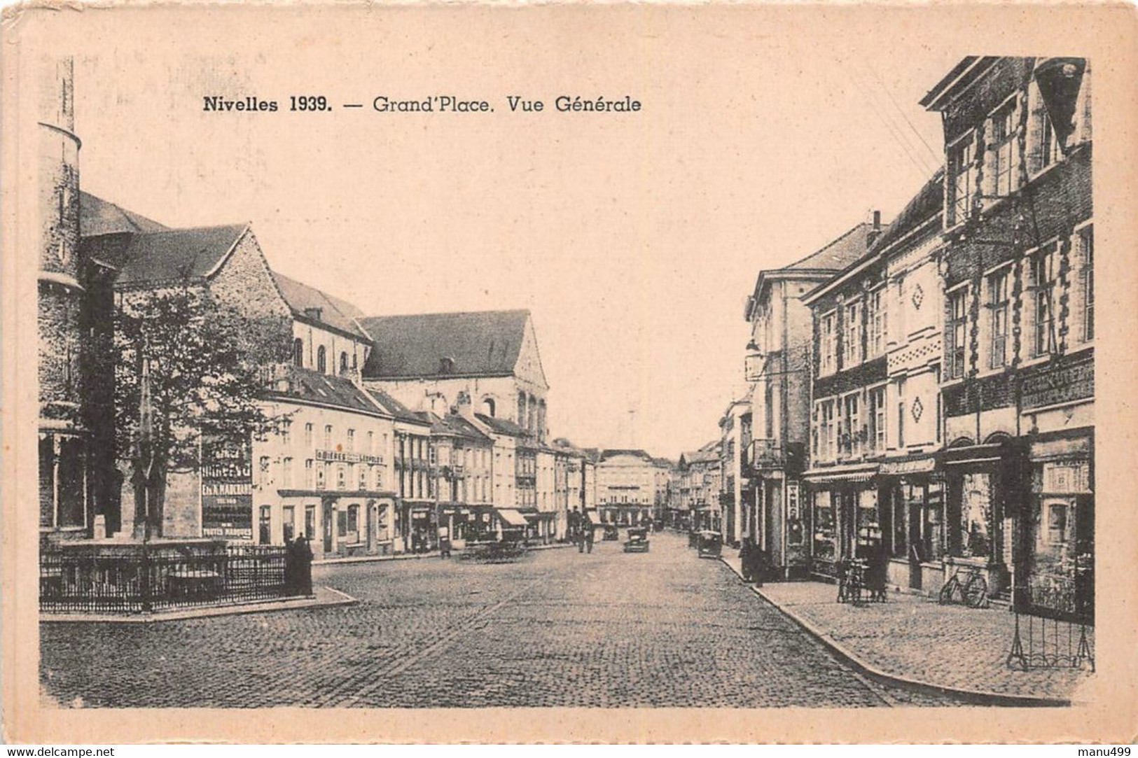 Nivelles 1939 - Grand Place - Vue Générale - Carte Animée - Nijvel