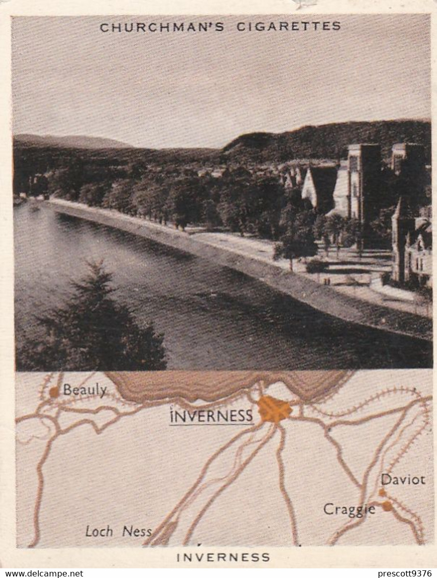 Holidays In Britain 1937 -  45 Inverness - Churchman - View & Map - M Size - Churchman