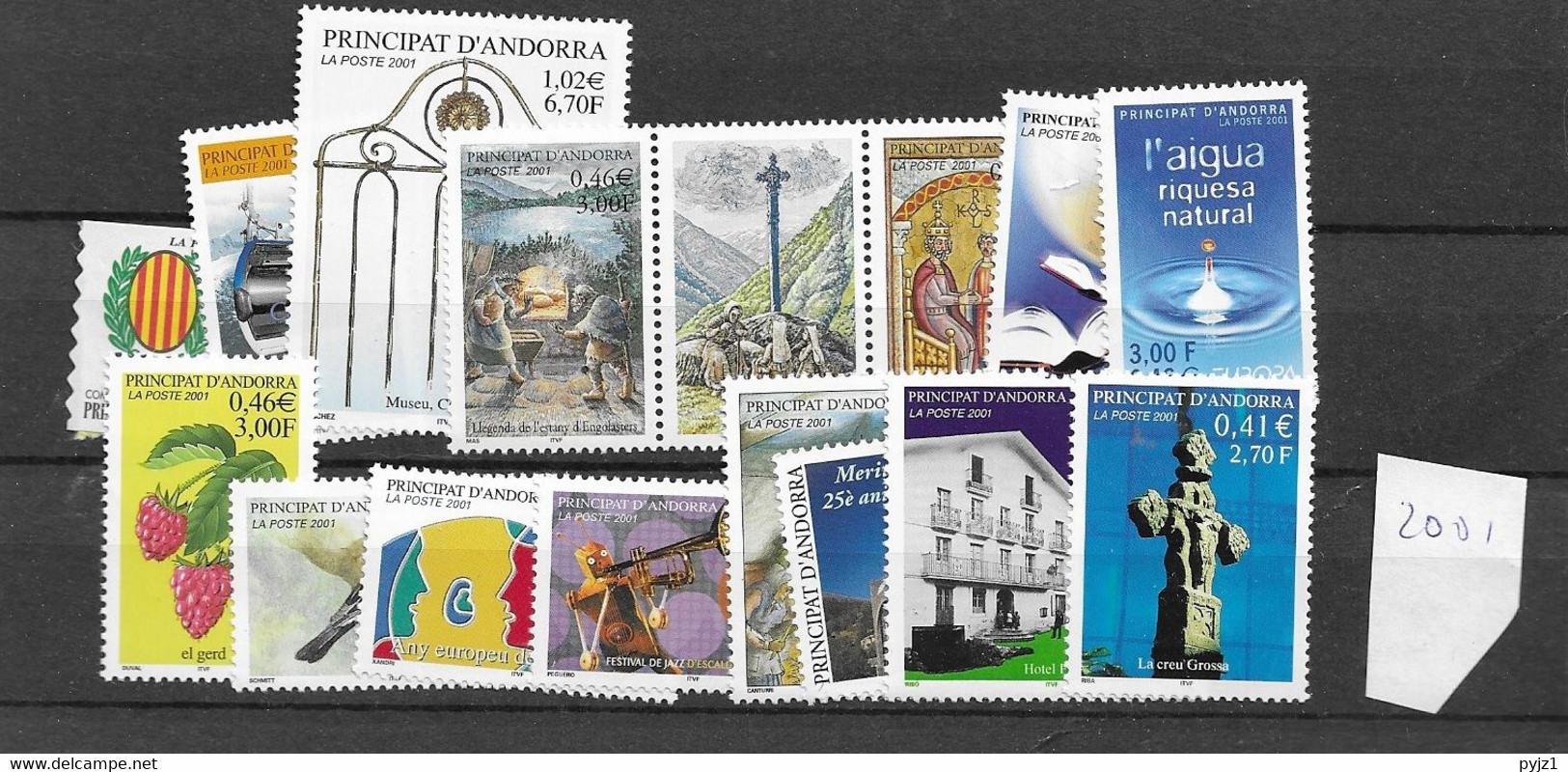 2001  MNH Andorra (French), Year  Complete According To Michel, Postfris** - Années Complètes