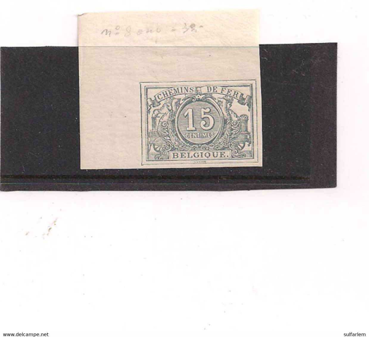 Belgique Chemin De Fer CF 8 Non Dentelé MNH **(R) - Neufs