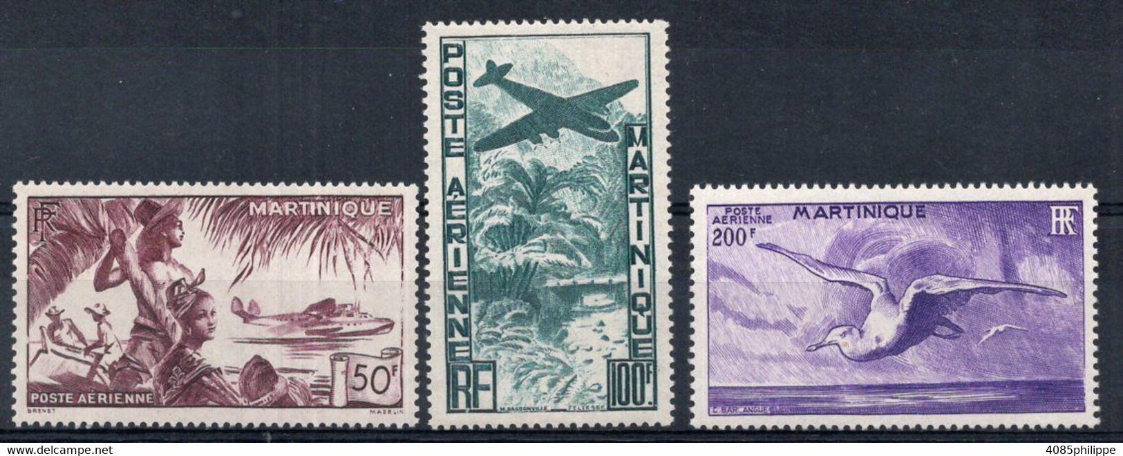 Martinique Timbres Postes Aérienne N°13* à 15* Neufs Charnières TB Cote  : 48,00€ - Poste Aérienne