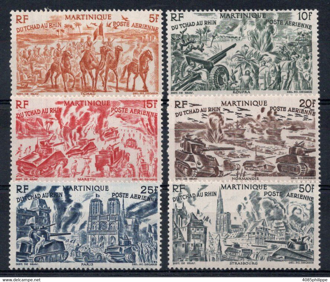 Martinique Timbres Postes Aérienne  N°7** à 12** Neufs Sans Charnières TB Cote  : 14,00€ - Luftpost