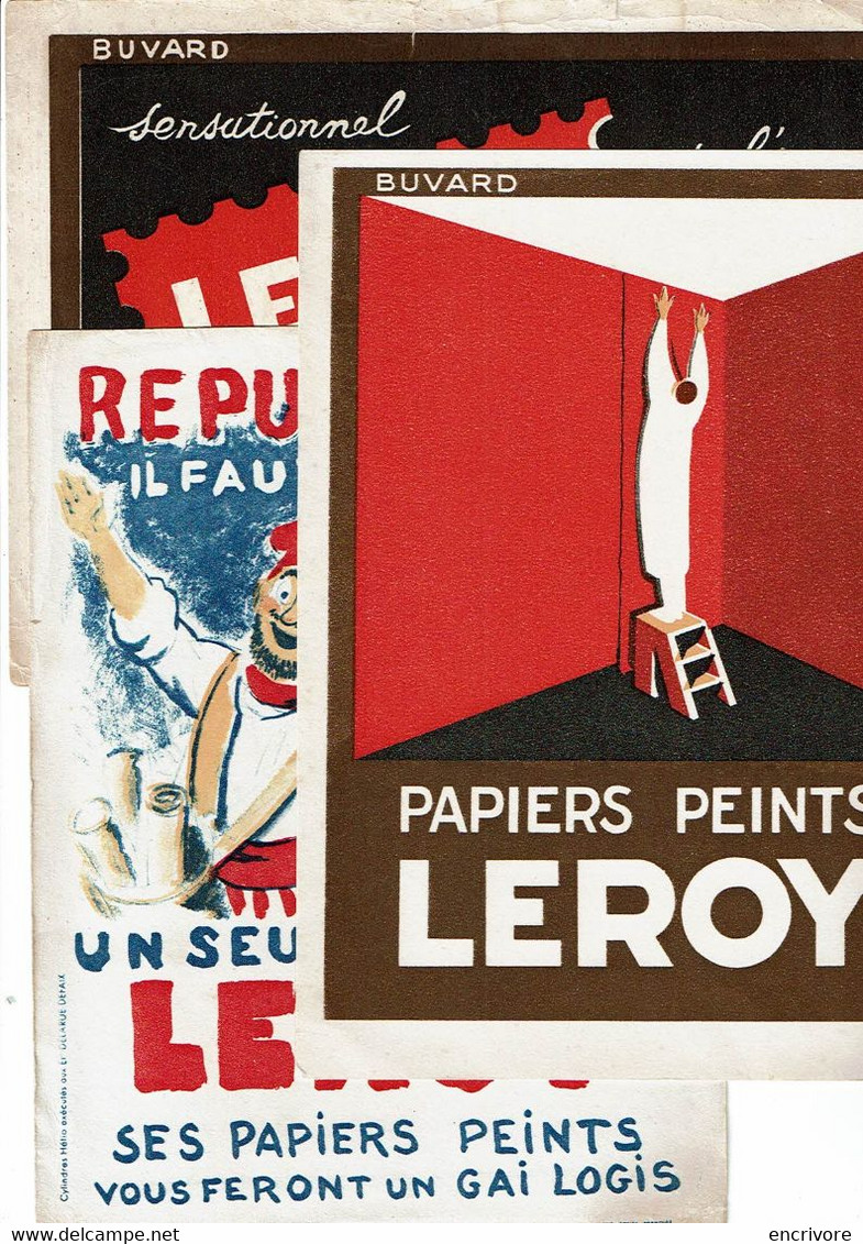 4 Buvard Papiers Peints LEROY Républicain Express Rivoli - Verf & Lak