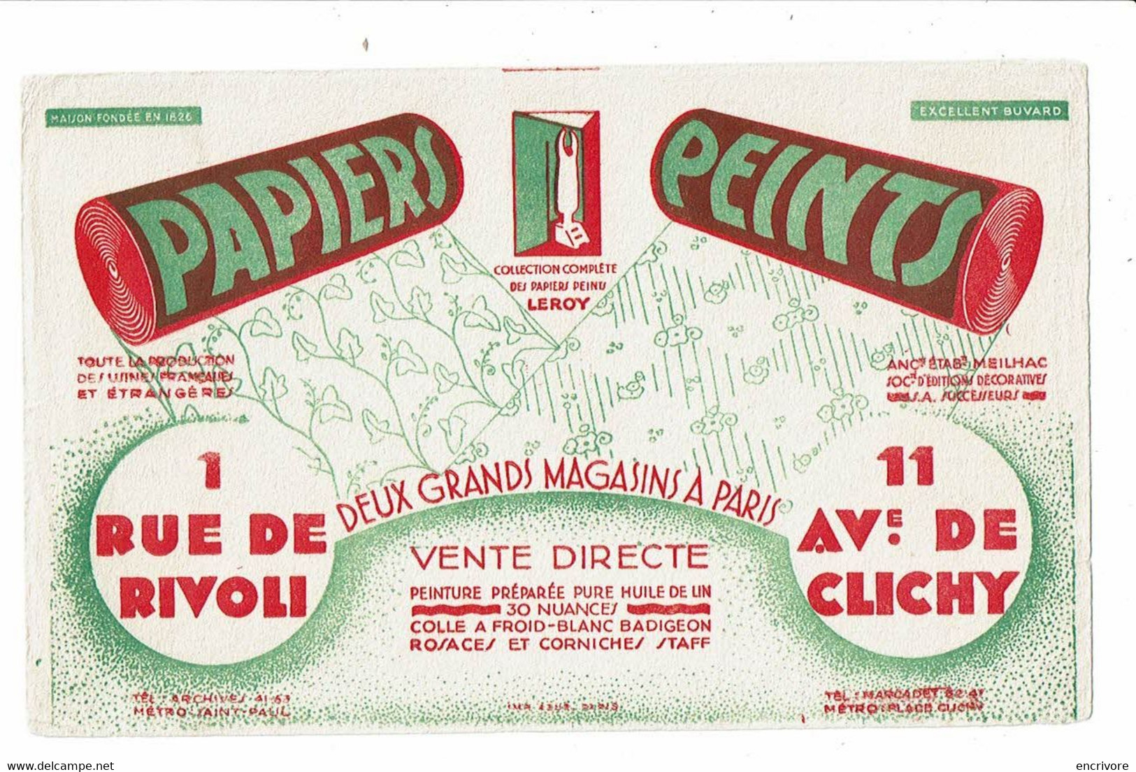 4 Buvard Papiers Peints LEROY Républicain Express Rivoli - Pinturas