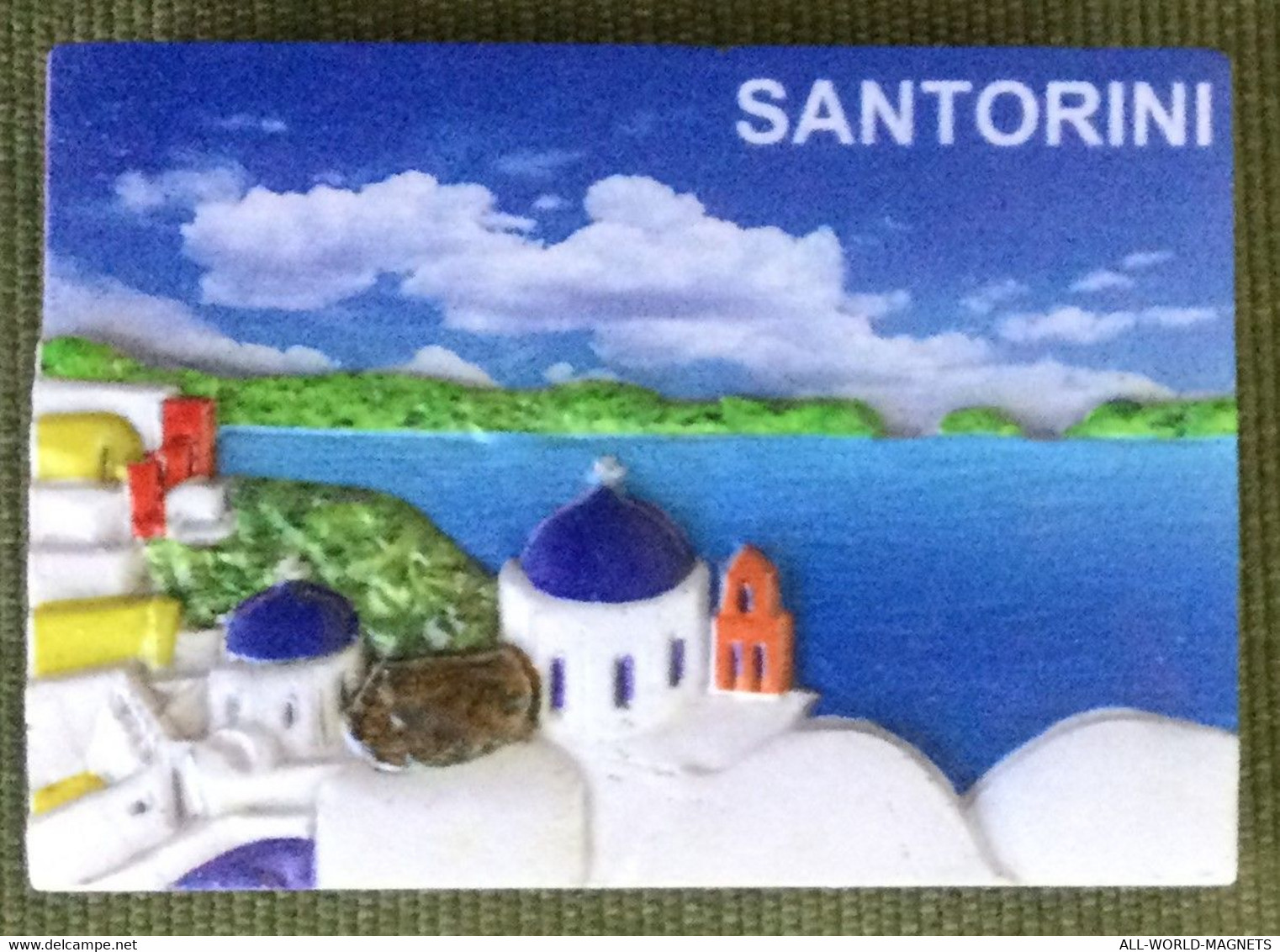 Thera Santorini Island View Fridge Magnet Souvenir, Greece - Magnetos