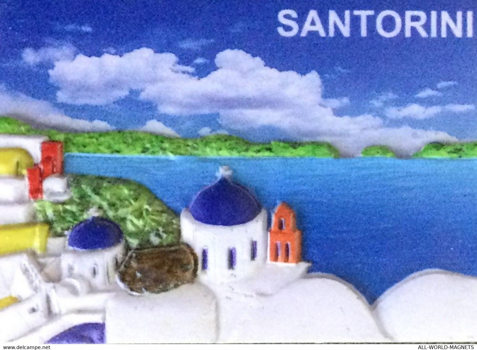 Thera Santorini Island View Fridge Magnet Souvenir, Greece - Magnets