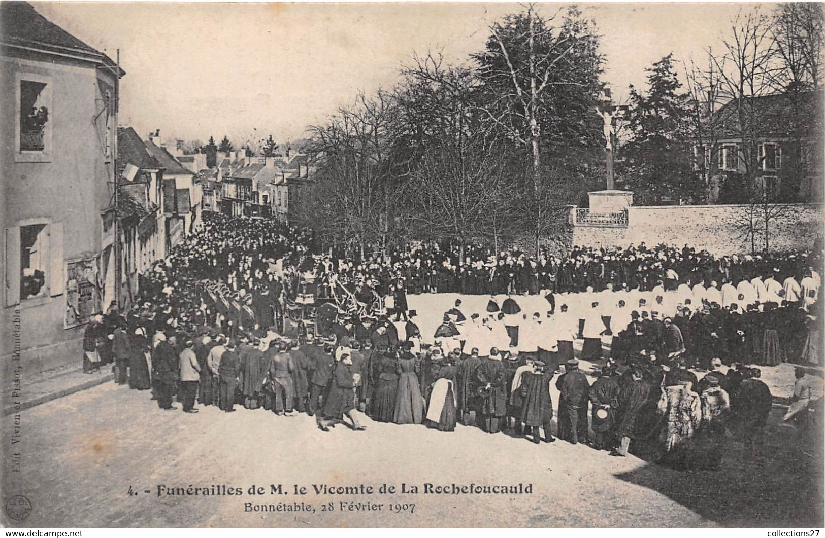 72-BONNETABLE-FUNERAILLES DE M. LE VICOMTE DE LA ROCHEFOUCAULT- BONNETABLE 28 FEVRIER 1907 - Bonnetable