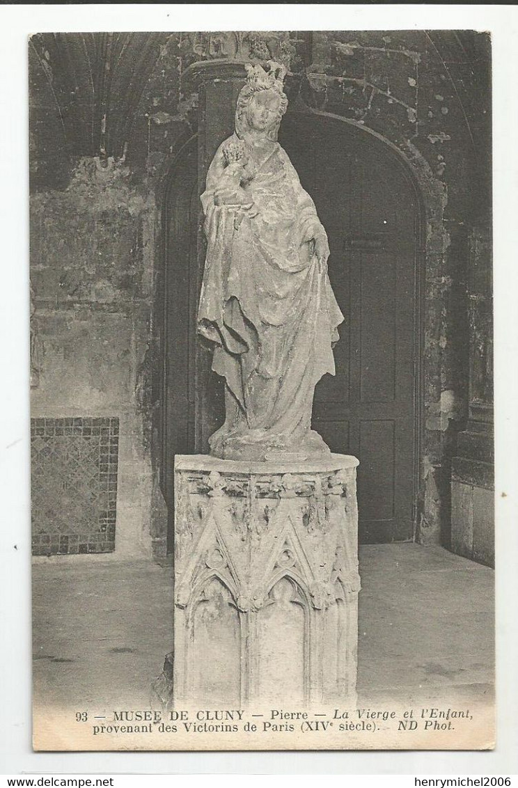 Paris 75 - Musée De Cluny La Vierge Et L'enfant En Pierre Provenant Des Victorins - Museos