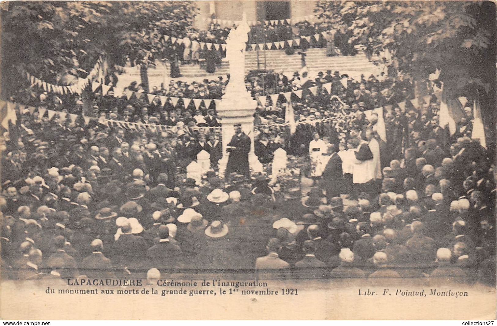 42-LA-PACAUDIERE-CEREMONIE DE L'INAUGURATION DU MONUMENT AUX MORTS DE LA GRANDE GUERRE LE 1er NOVEMBRE 1921 - La Pacaudiere