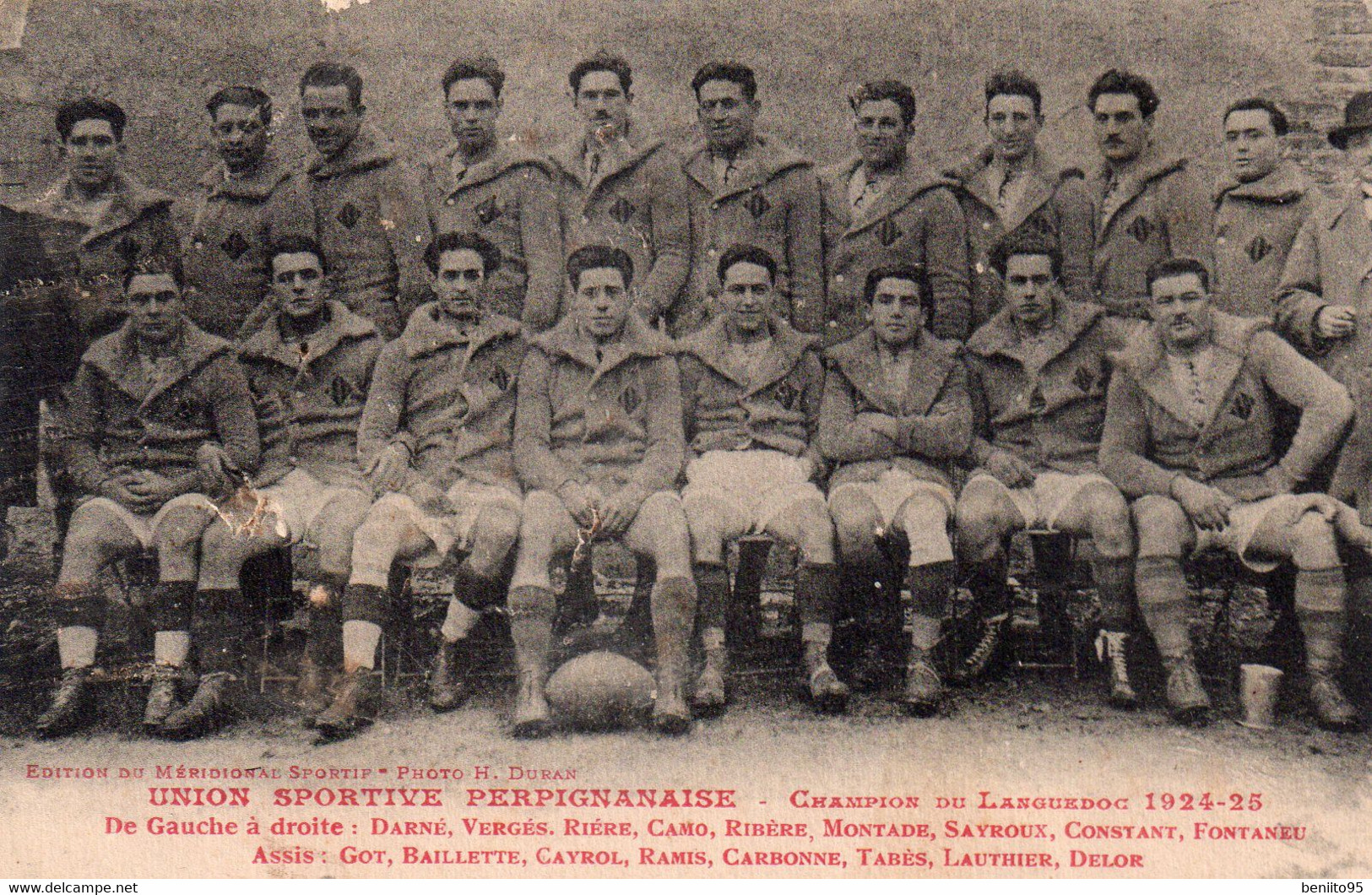 CPA De L'équipe 1ère De Rugby De PERPIGNAN 1924-25. - Perpignan