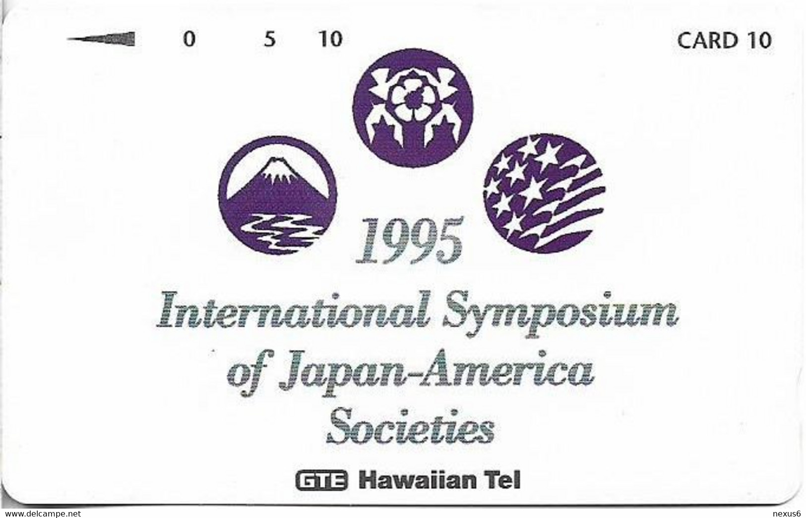 Hawaii - GTE (Tamura) - Intl. Symposium Of Japan-America Societies 1995, 07.1995, 10Units, 2.000ex, Mint - Hawaii