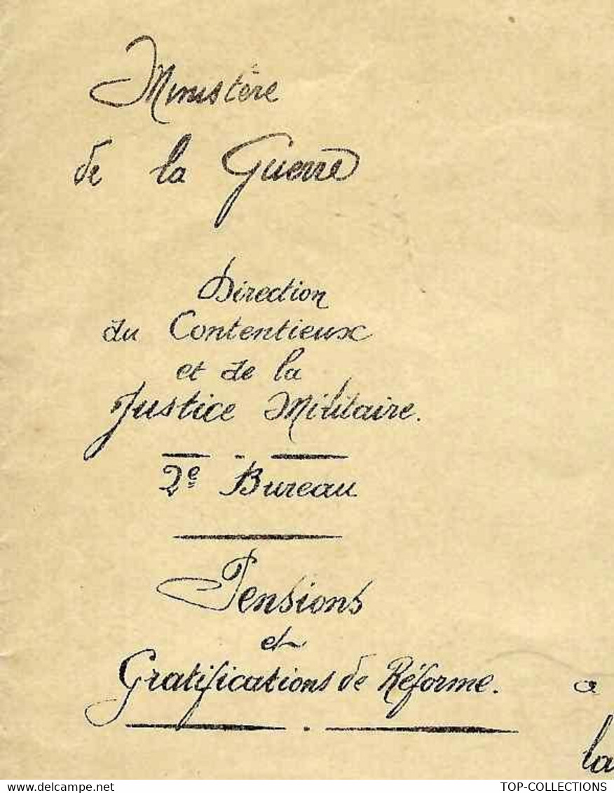 1905 MINISTERE DE GUERRE Paris  PENSION SOLLICITEE Mme PLASSAT ROMORANTIN  Loir Et Cher PROCEDURE ADMINISTRATIVE V.SCANS - Collections