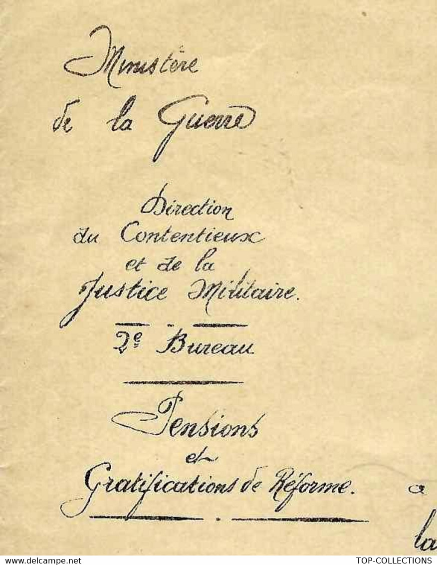 1905 MINISTERE DE GUERRE Paris  PENSION SOLLICITEE Mme PLASSAT ROMORANTIN  Loir Et Cher PROCEDURE ADMINISTRATIVE V.SCANS - Collezioni