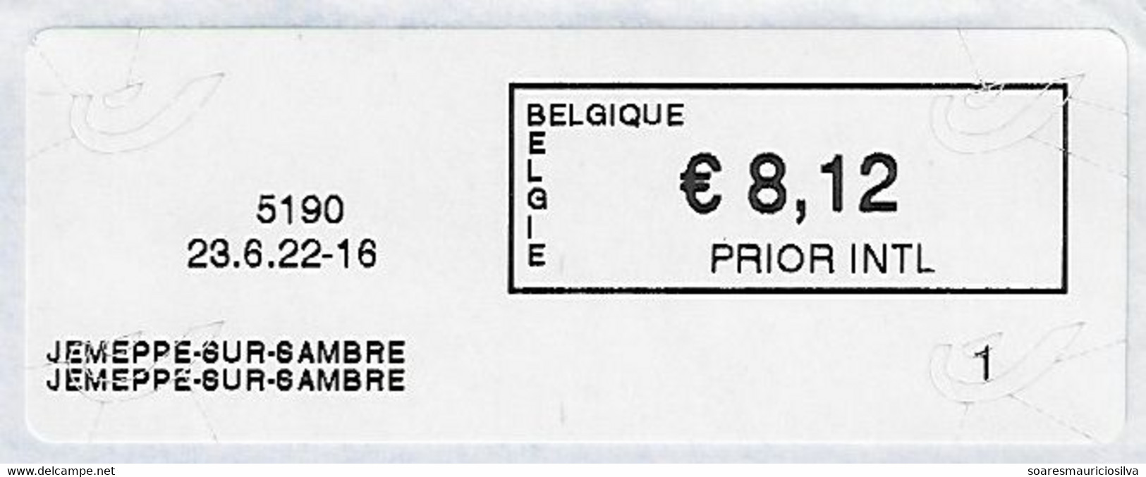 Belgium 2022 registered Priority Cover From Jemeppe-sur-Sambre To Brazil Meter Stamp Cognitive Solution Barcode Blaster - Covers & Documents