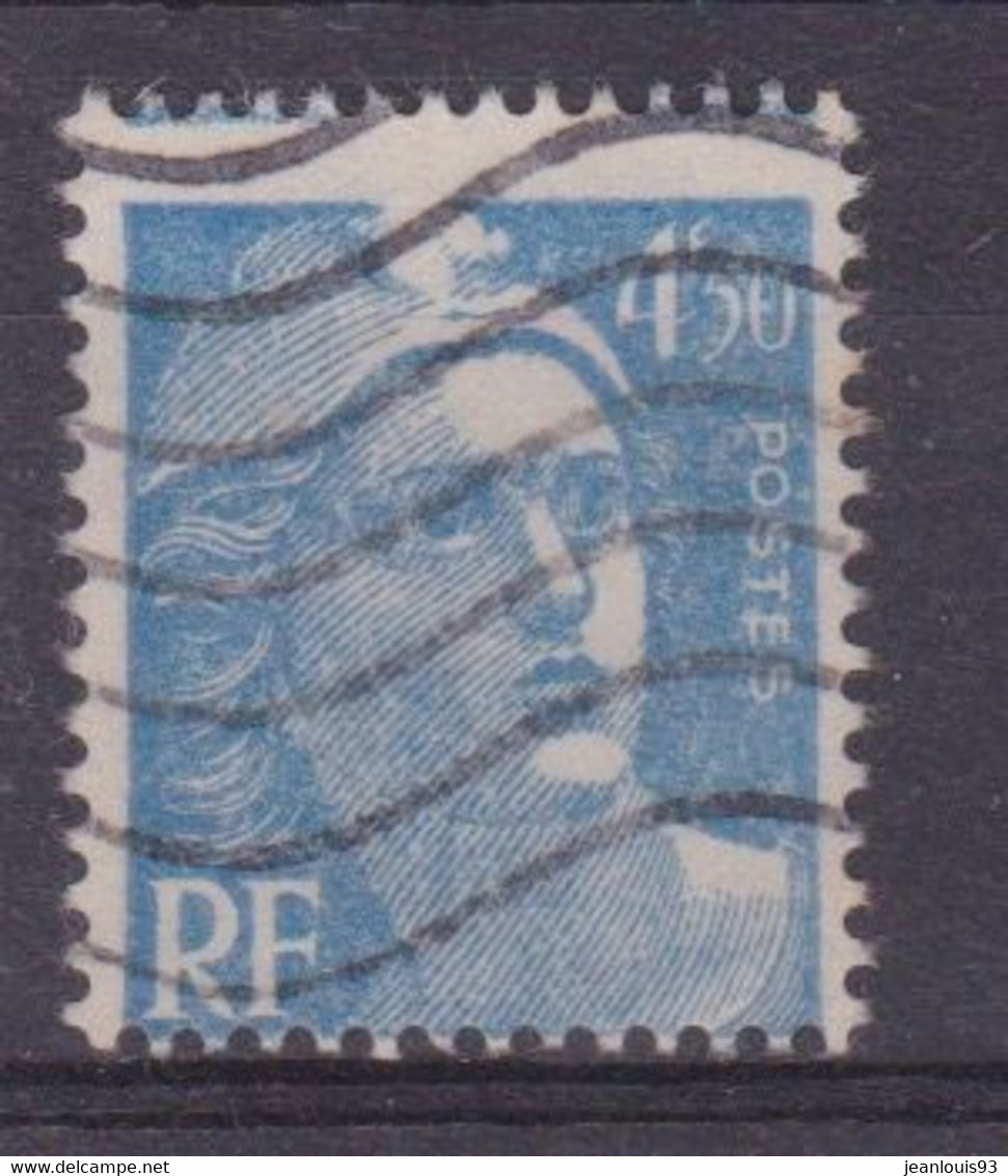 FRANCE - 718A  VARIETE 4,50F BLEU GANDON GROSSE BLANCHE SUR LE BONNET OBL USED - Gebraucht