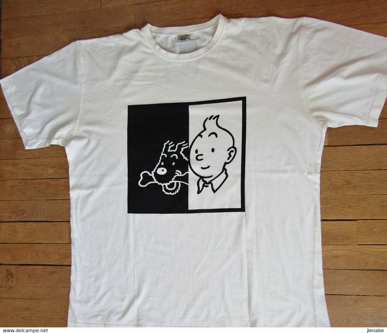 Rare Tintin Tshirt Vintage Noir Et Blanc Années 90 En TBE - Kleding