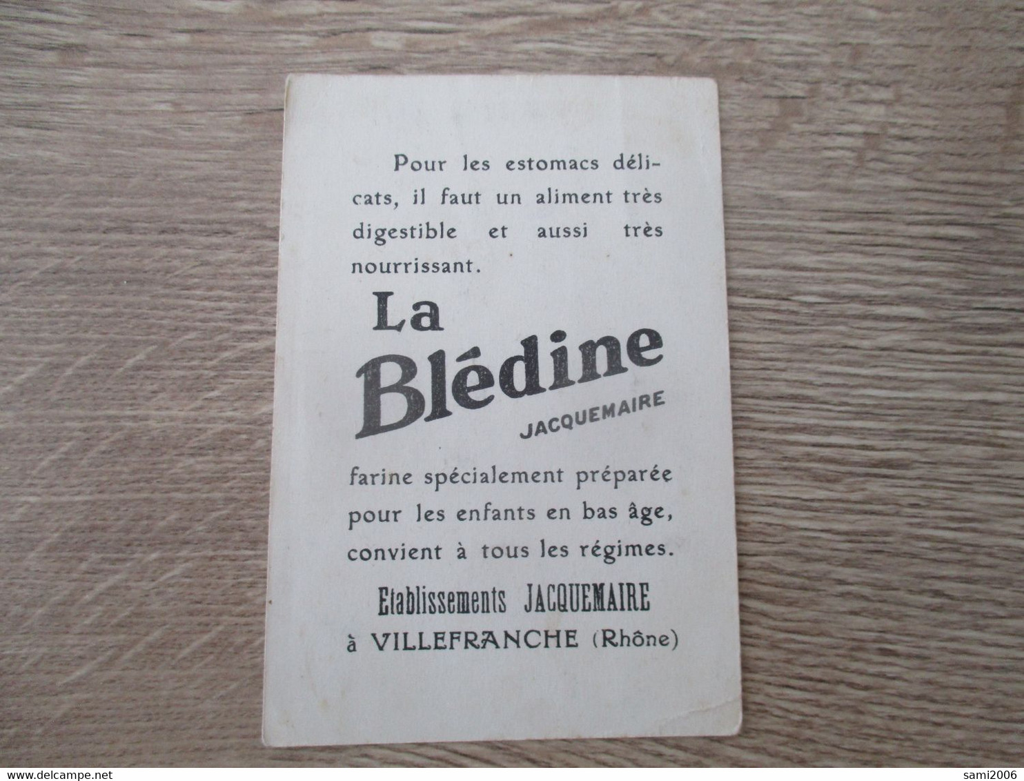 PETITE CARTE ILLUSTRATEUR BENJAMIN RABIER L'EPINGLE DE BOIS PUBLICITE BLEDINE DOS - Rabier, B.