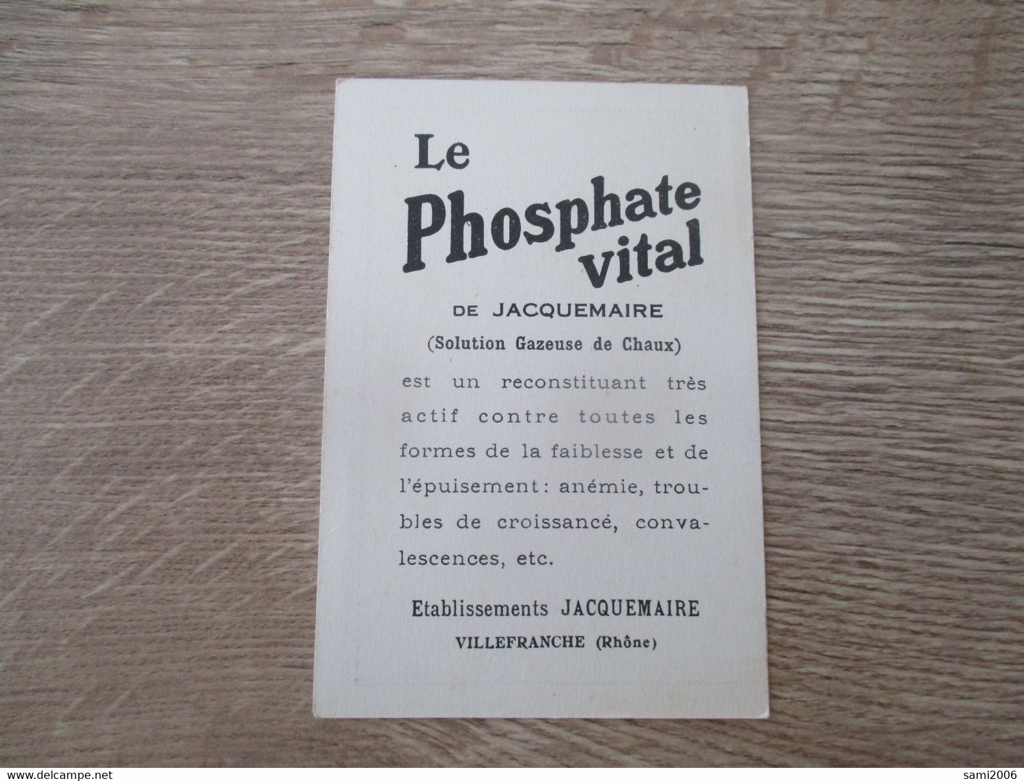 PETITE CARTE ILLUSTRATEUR BENJAMIN RABIER POSITION CRITIQUE PUBLICITE LE PHOSPHATE VITAL DOS - Rabier, B.