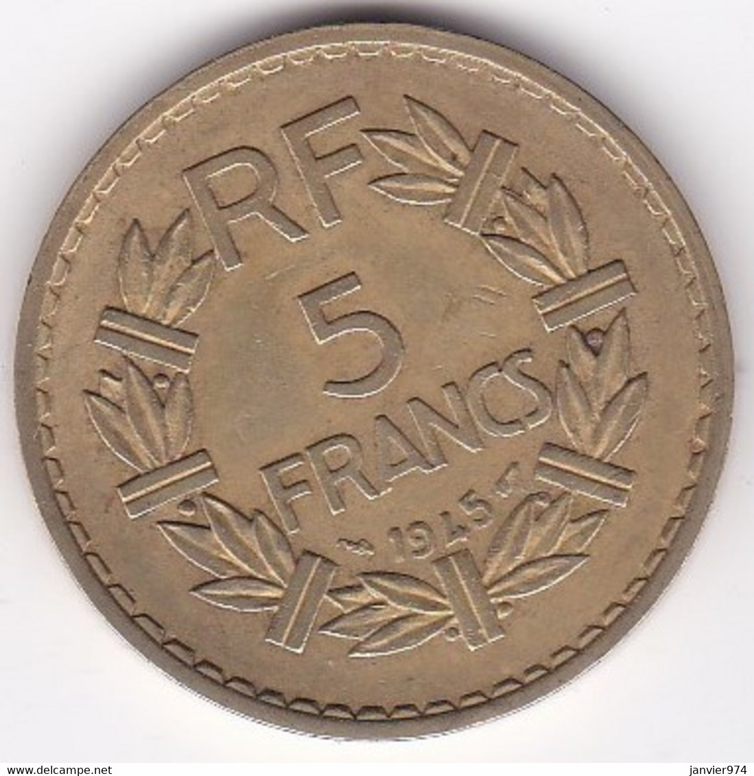 5 Francs Lavrillier 1945, Bronze Aluminium , Gad# 761a, TTB - 5 Francs