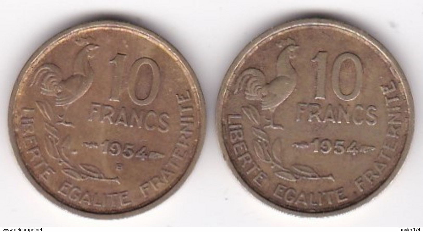 10 Francs Guiraud 1954 Et 1954 B Beaumont Roger , En Cupro-Alu, Gad 812 - 10 Francs