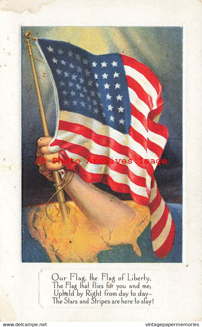 340263-Patriotic, Arm Raising A Flag From The United States Map, Flag Series No 4 - Andere & Zonder Classificatie