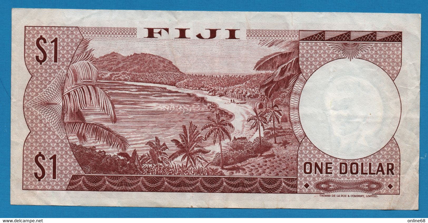 FIJI 1 DOLLAR ND (1974) # A/5 058512 P# 71a Signatures: Barnes & Earland QEII - Fidji