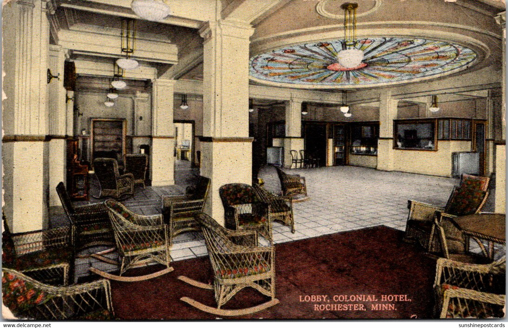 Minnesota Rochester Colonial Hotel Lobby 1915 - Rochester