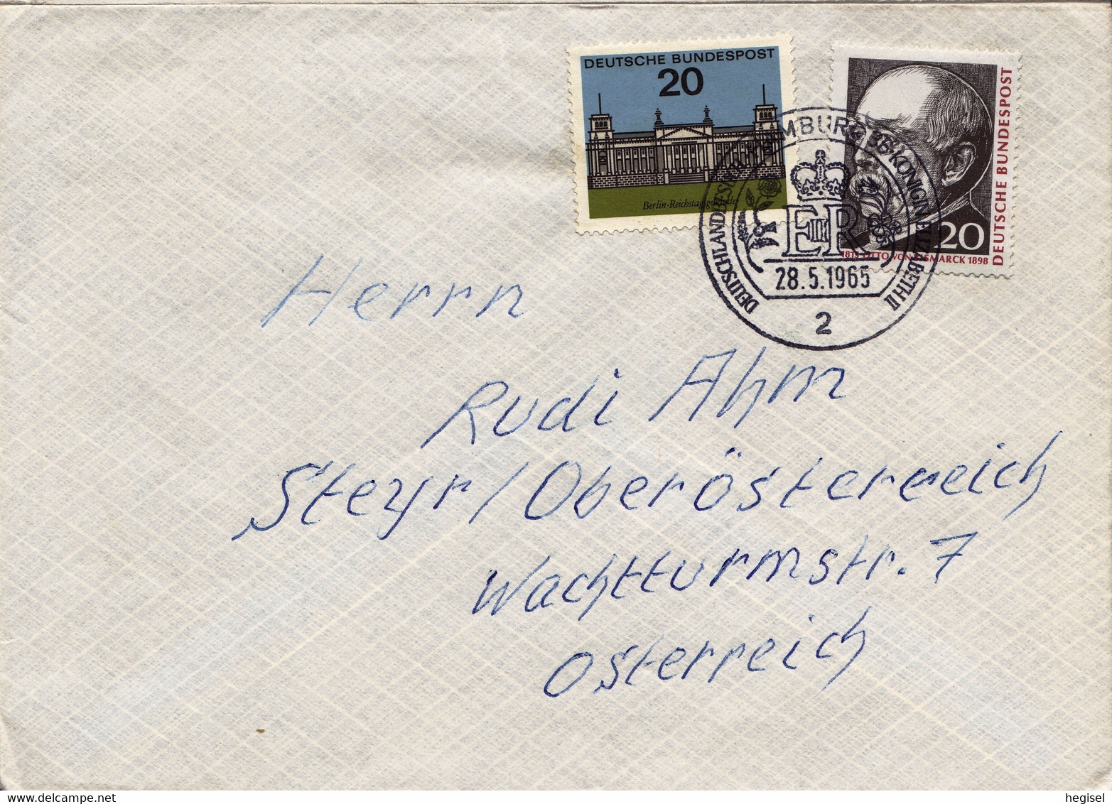 1965, "Berliner Residenz" + "150. Geburtstag Von Bismarck", SST. Staatsbesuch Elisabeth II. - Enveloppes Privées - Oblitérées