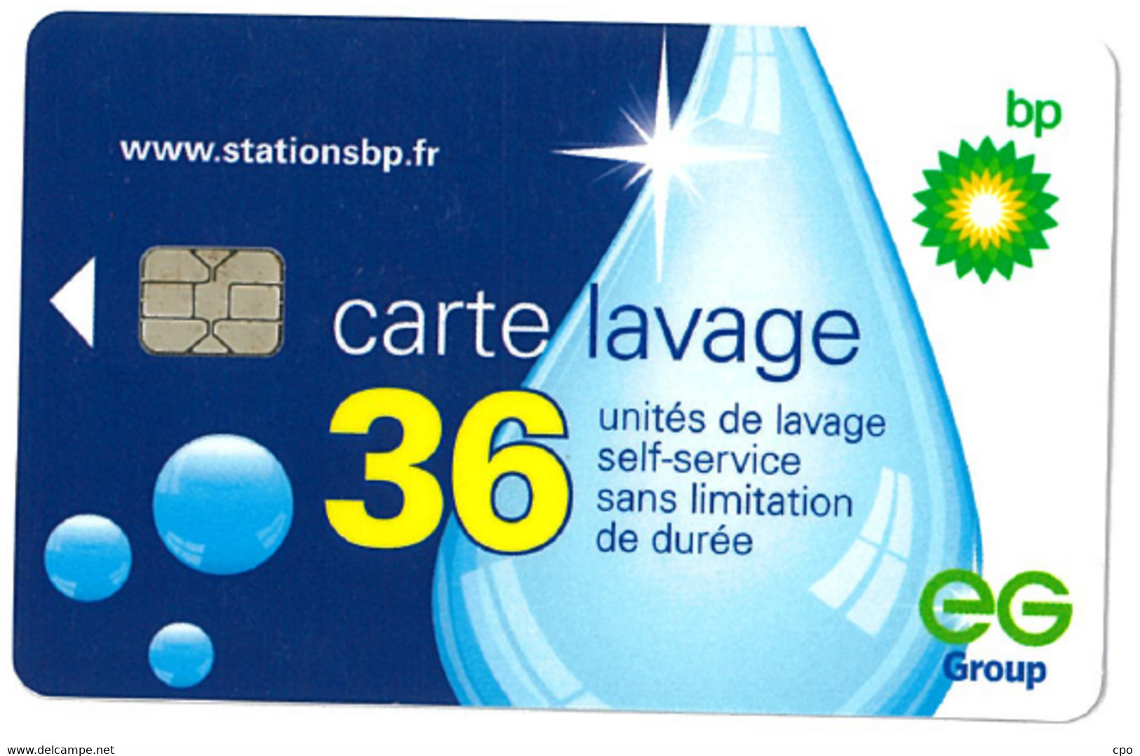 # Carte A Puce Portemonnaie  Lavage BP - EG Group - Goutte - 36u Puce? - Tres Bon Etat - - Car Wash