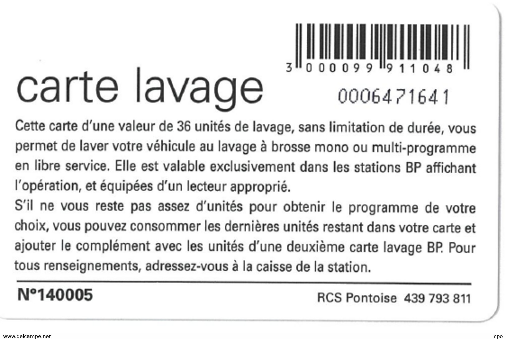 # Carte A Puce Portemonnaie  Lavage BP - EG Group - Goutte - 36u Puce? - Tres Bon Etat - - Car Wash Cards