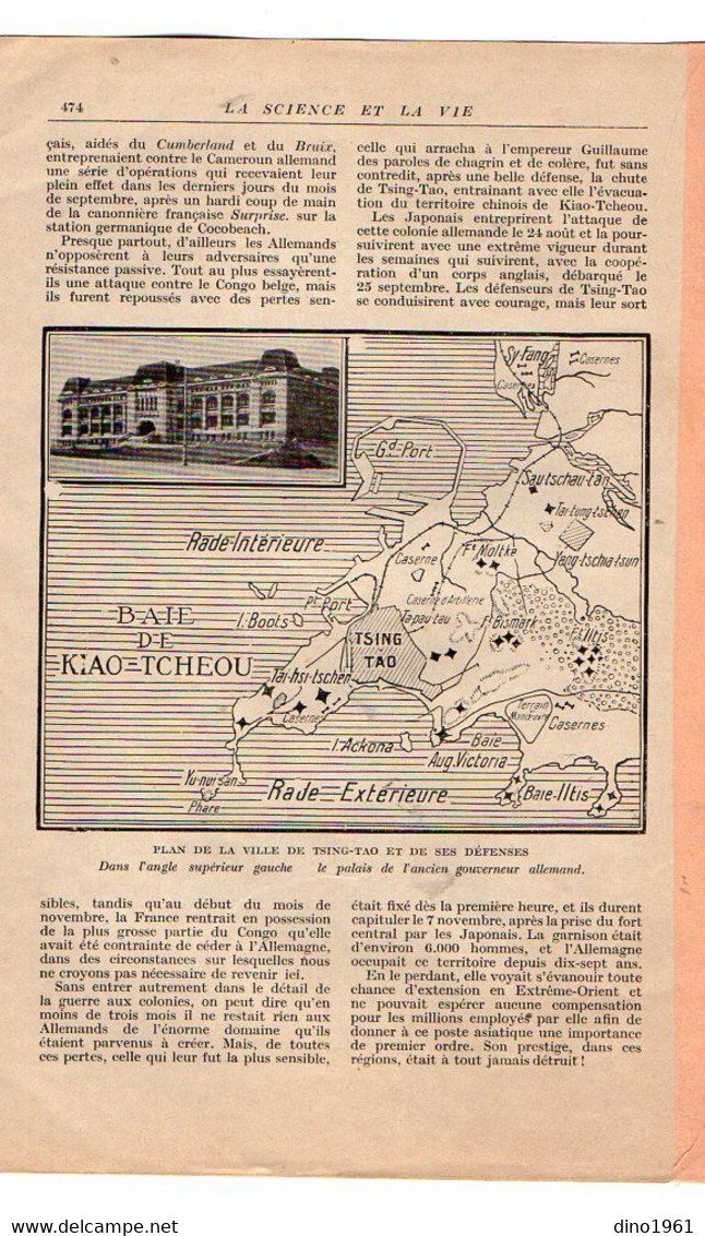 VP20.099 - Guerre 14 / 18 - Extrait De La Revue ¨ La Science Et La Vie ¨ Les Hostilités Sur Mer Et La Prise Des Colonies - Documentos