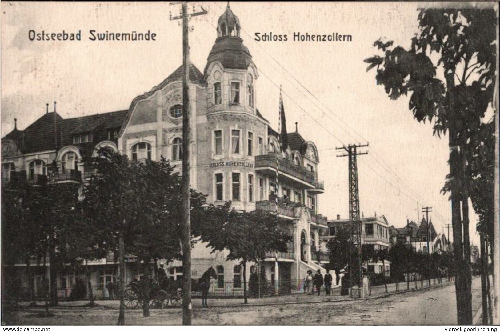 ! Alte Ansichtskarte Swinemünde, Hotel Schloss Hohenzollern, Verlag Schlesische Lichtdruckanstalt, Breslau - Pommern