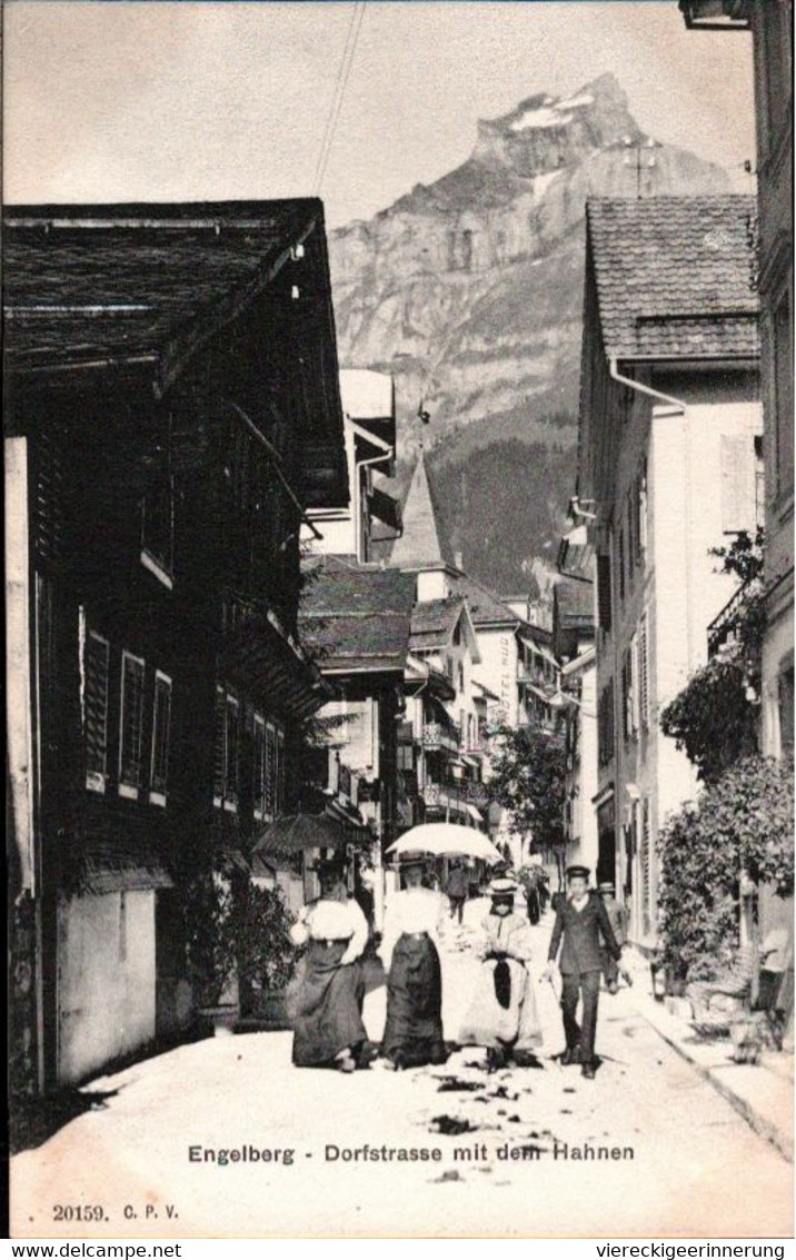 ! Alte Ansichtskarte Engelberg, Dorfstraße, Schweiz - Engelberg