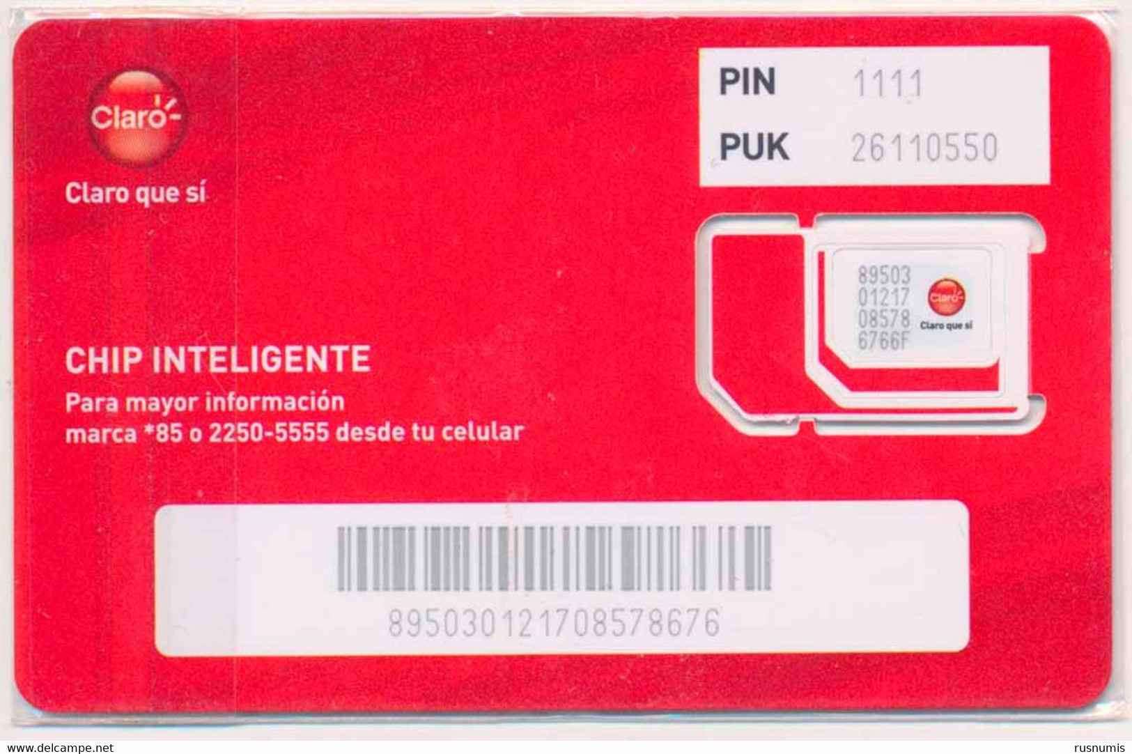 EL SALVADOR CLARO 4G LTE GSM (SIM) CARD MINT UNUSED - El Salvador