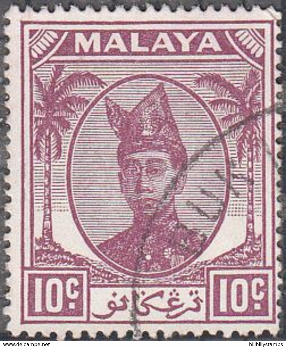 MALAYA  -- TRENGGANU   SCOTT NO  59  USED   YEAR 1949 - Trengganu