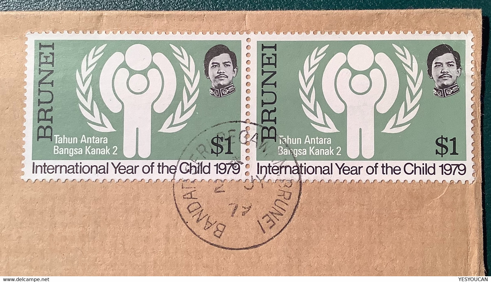 Brunei INTERNATIONAL YEAR OF THE CHILD 1979 Cds BANDAR SERI BEGAWAN Registered Cover>Mexico ! (Malaysia Lettre Children - Brunei (...-1984)