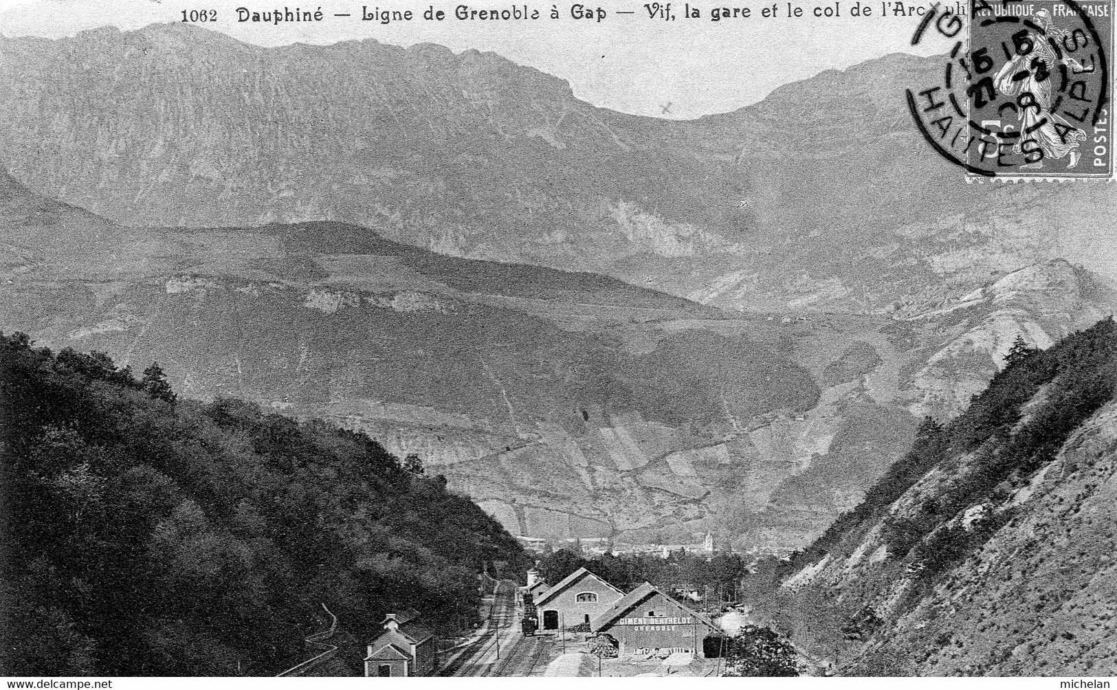 CPA   38   LIGNE DE GRENOBLE A GAP---VIF, LA GARE ET LE COL DE L'ARC---1908 - Vif