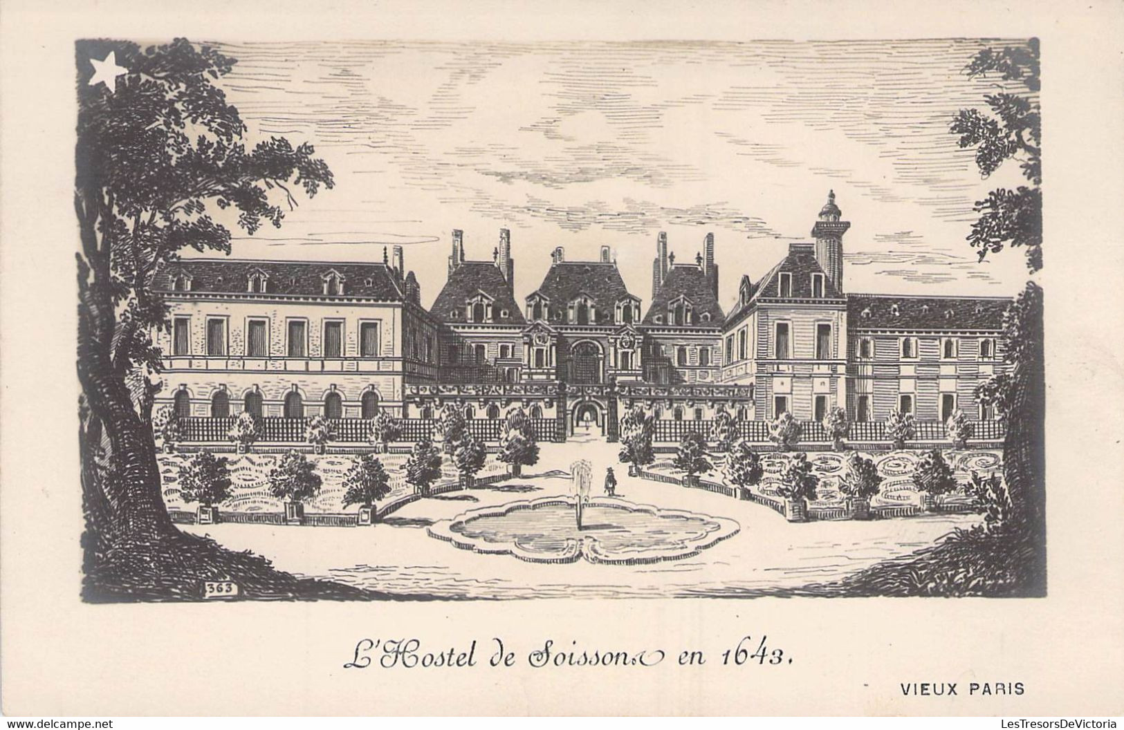 CPA - 75 - Ilustration De L'Hostel De Soissons En 1643 - Soissons - Fontaine - Jardin - Dos Non Divisé - Cafés, Hotels, Restaurants