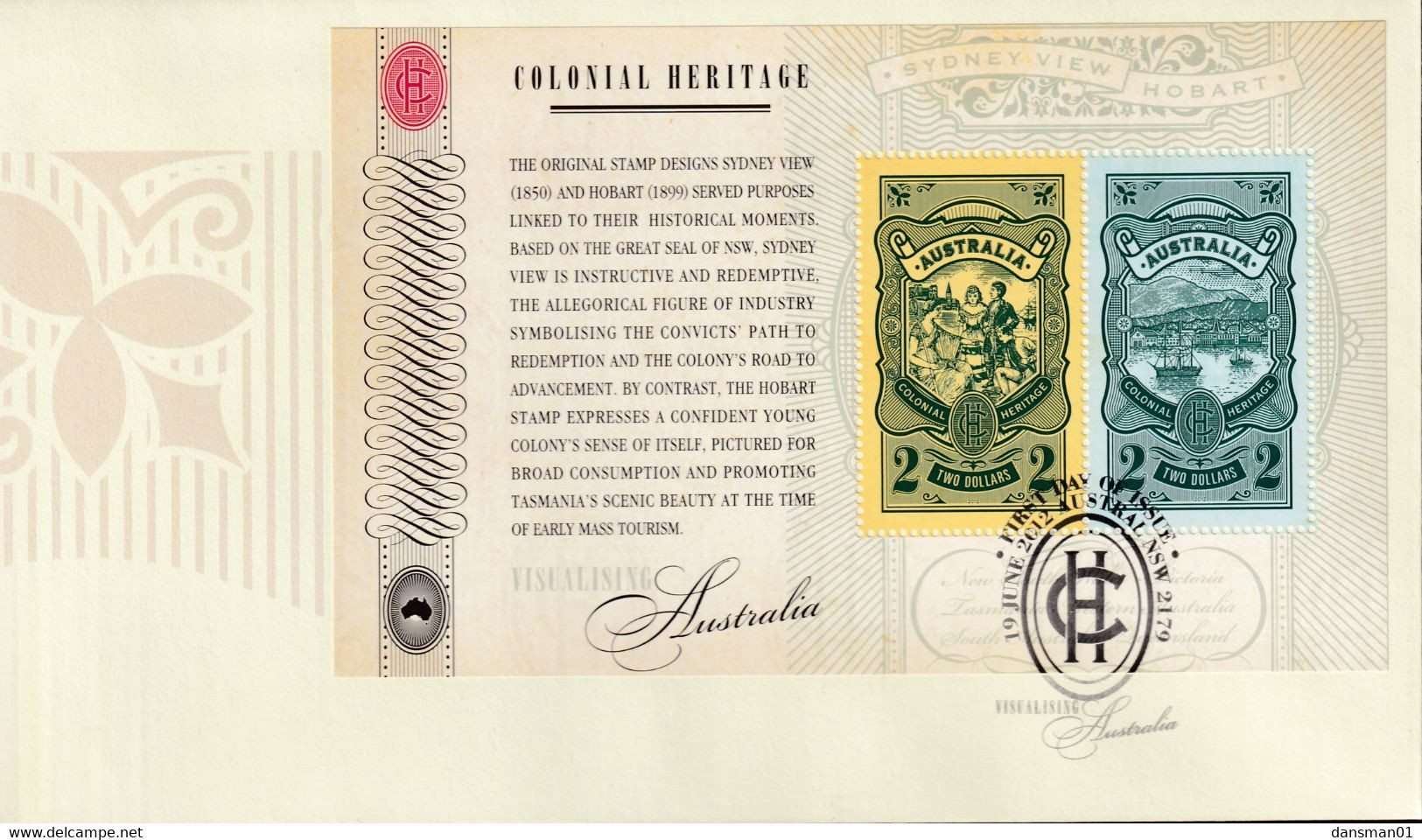 Australia 2012 "Colonial Heritage" Sc 3560b FDC - Briefe U. Dokumente