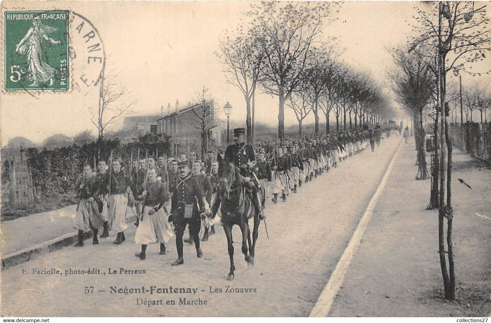 94-NOGENT-FONTENAY- LES ZOUAVES DEPART EN MARCHE - Nogent Sur Marne