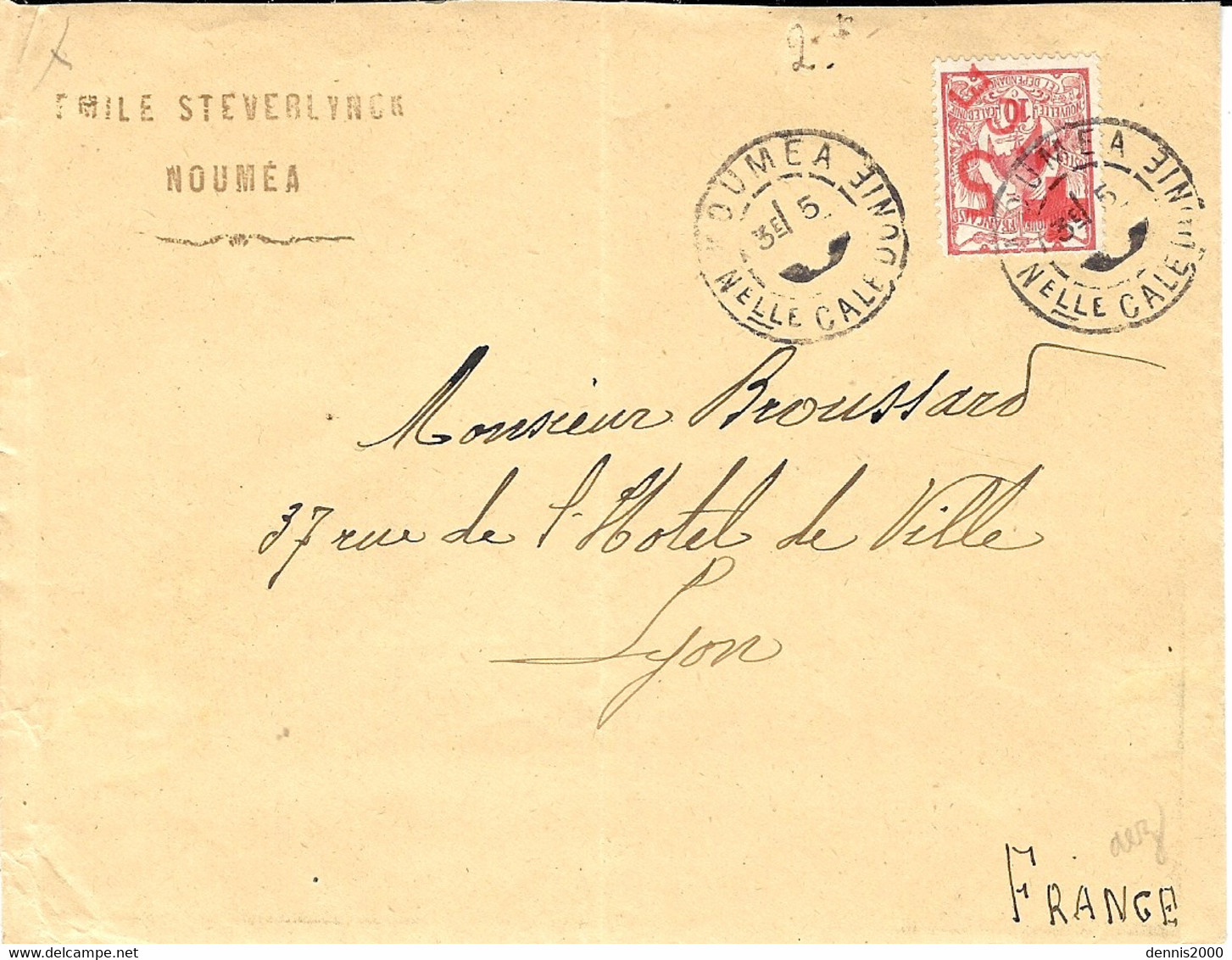 Sans Date - Enveloppe De NOUMEA  Affr. N° 110 SEUL Pour Lyon - Storia Postale