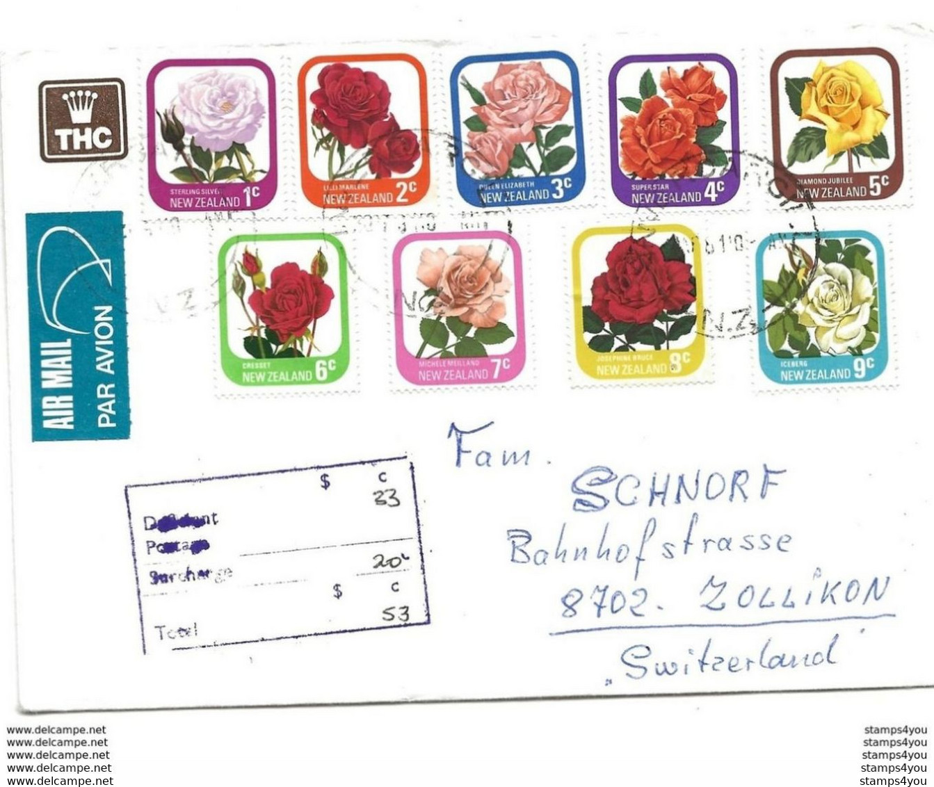 101 - 60 - Enveloppe Envoyée De Nlle Zélande En Suisse 1981 - Briefe U. Dokumente