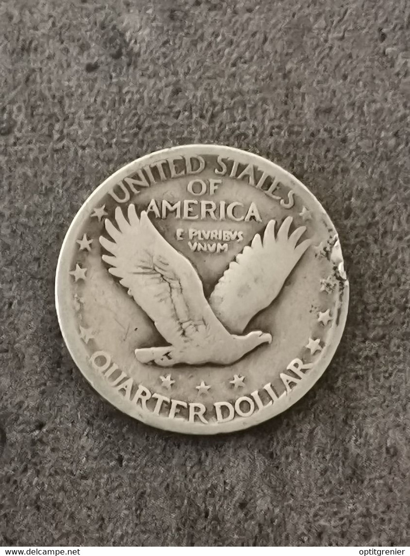 25 CENTS STANDING LIBERTY QUARTER DOLLAR ARGENT 1927 PHILADELPHIE USA / SILVER - 1916-1930: Standing Liberty (Libertà In Piedi)