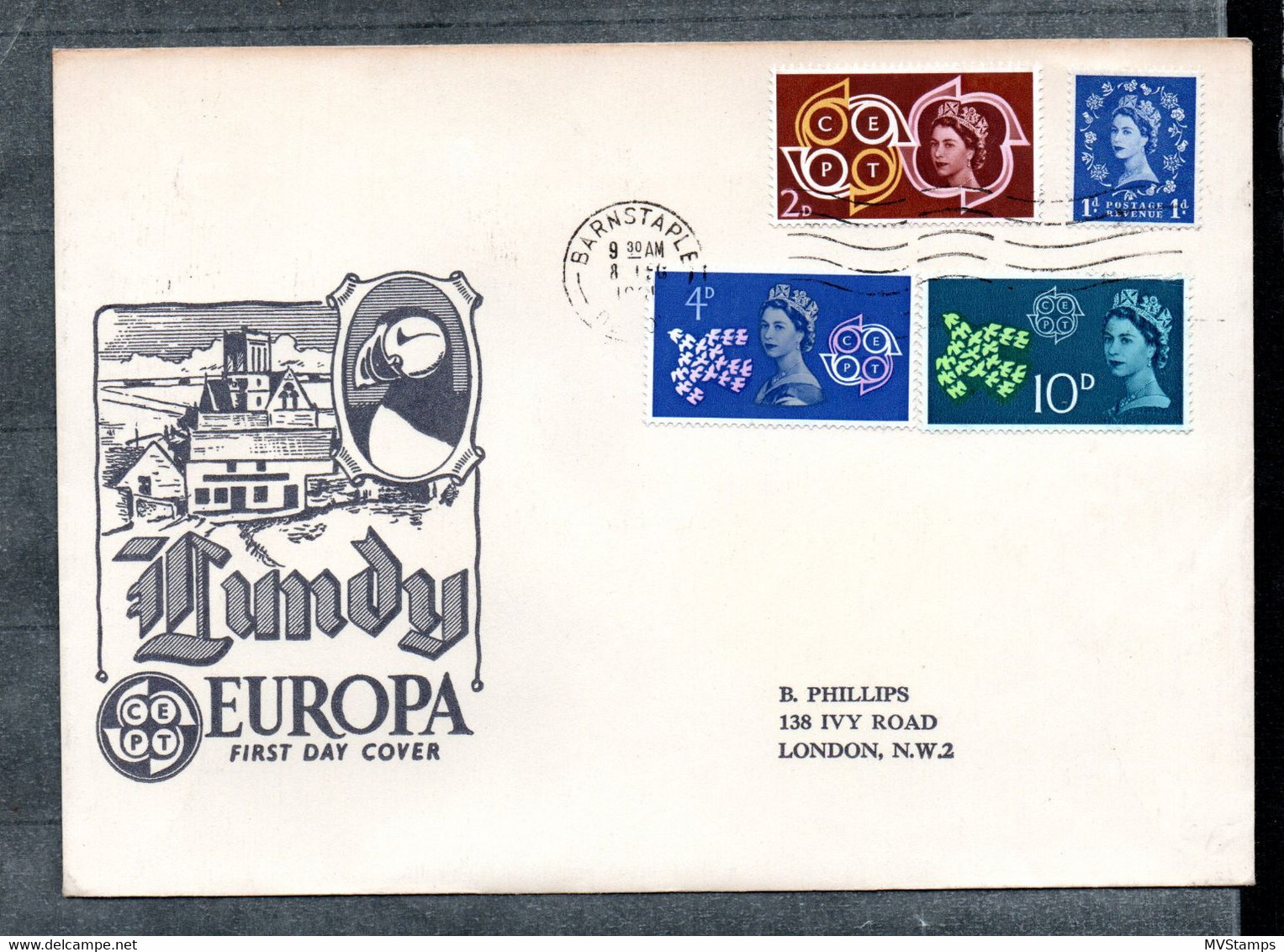 UK/Lundy 1961 Old CEPT/Europe/Birds Cover Nice UsedLundy>London - Non Classés