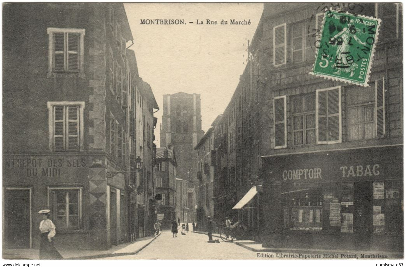 CPA MONTBRISON - La Rue Du Marché - Ed. Michel Potard , Montbrison - Montbrison