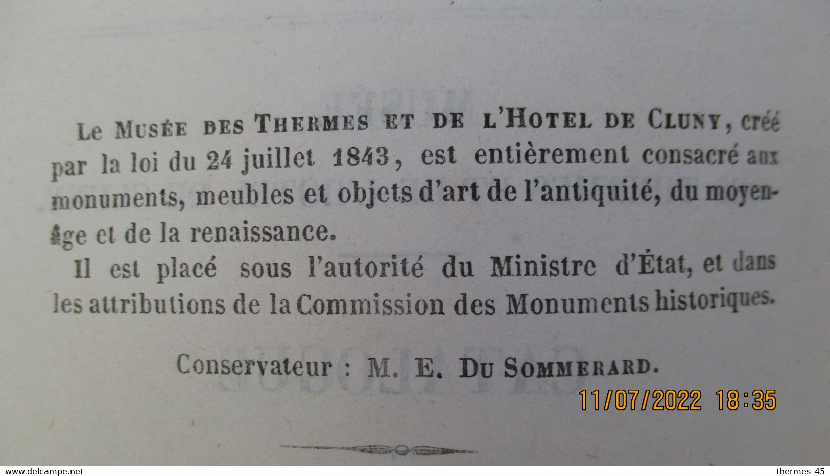 1855 -CATALOGUE / MUSEE Des THERMES Et De L'HÔTEL De CLUNY / PARIS - Revistas & Catálogos