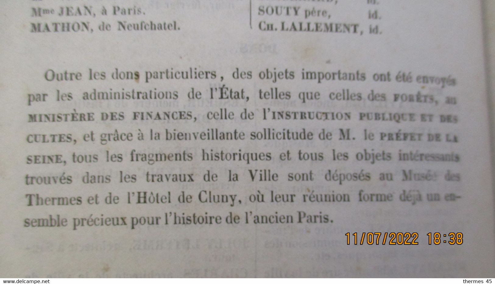 1855 -CATALOGUE / MUSEE des THERMES et de l'HÔTEL de CLUNY / PARIS