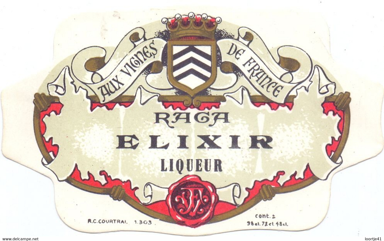 Etiket Etiquette - Elixir Liqueur Raga - Alcools & Spiritueux