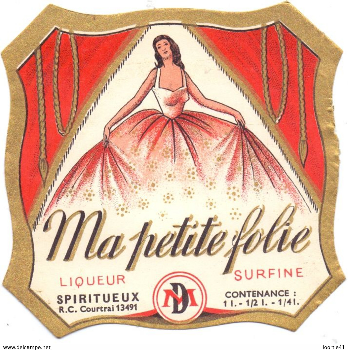 Etiket Etiquette - Liqueur Ma Petite Folie - DM ( Desmet - Maertens , Rumbeke ) - Alcohols & Spirits